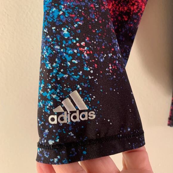 ADIDAS Girl’s Black Multi Colored Speckled Athletic Capris / Size: 4T - Picture 7 of 7